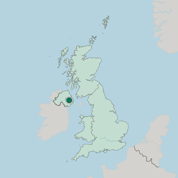 Map showing Lisburn — In United Kingdom