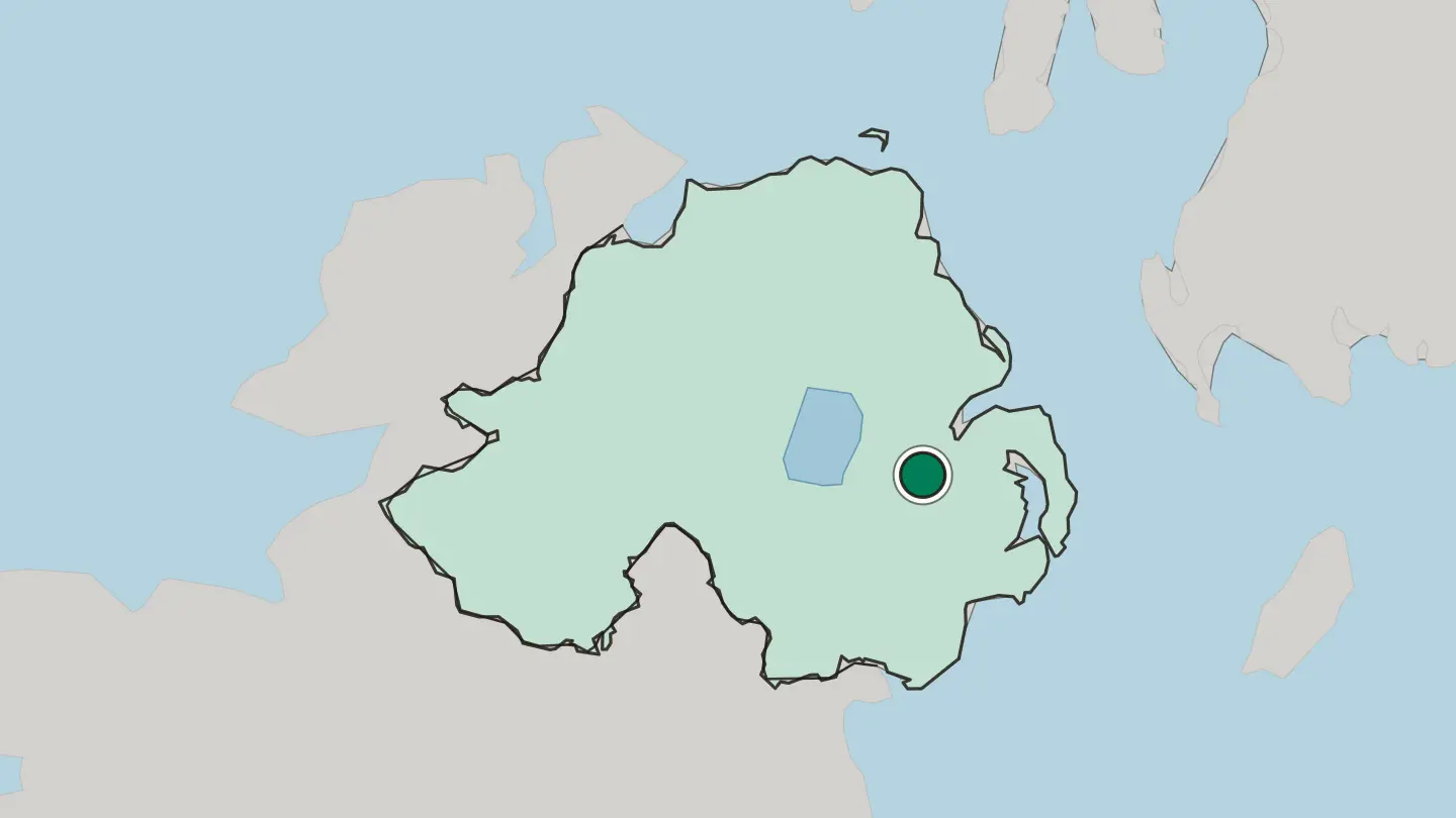 Map of Lisburn in United Kingdom