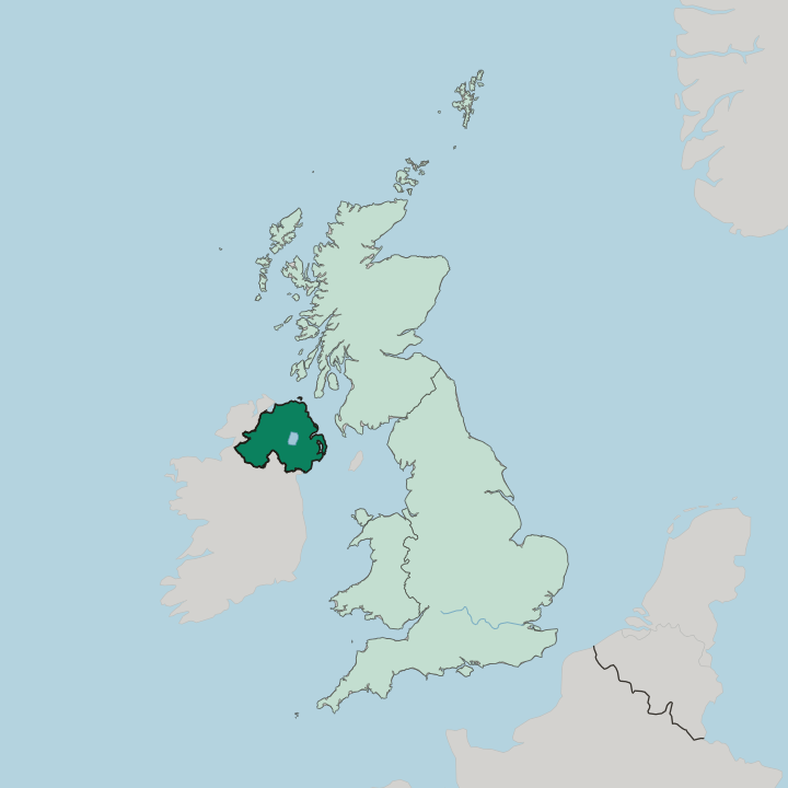 Map showing Northern Ireland — In United Kingdom
