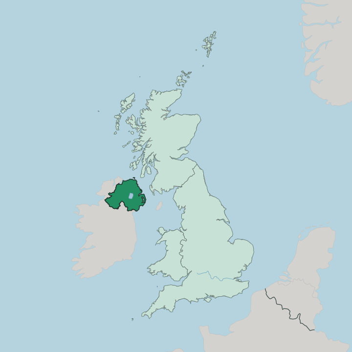 Map showing Northern Ireland — In United Kingdom