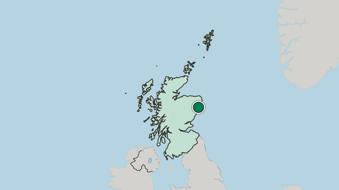 Map of Aberdeen in United Kingdom