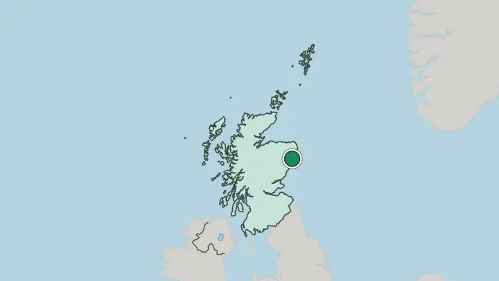 Map of Aberdeen in United Kingdom