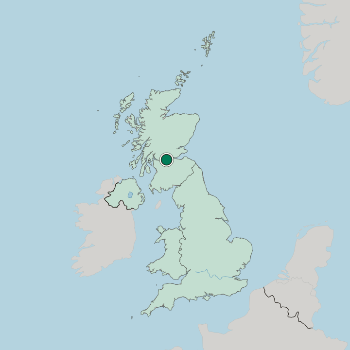 Map showing Cumbernauld — In United Kingdom