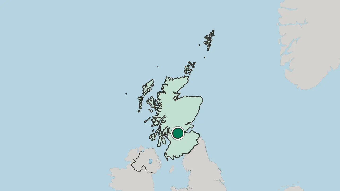 Map of Cumbernauld in United Kingdom