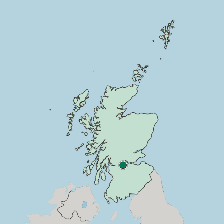 Map showing Cumbernauld — In Scotland