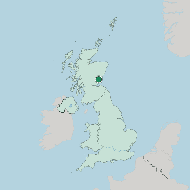Map showing Dundee — In United Kingdom