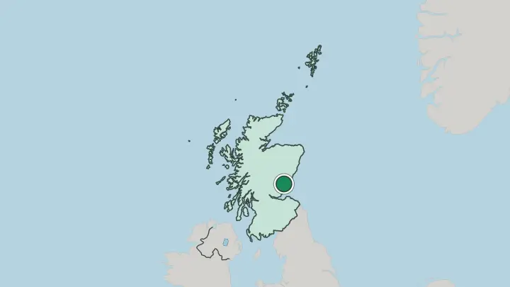Map of Dundee in United Kingdom