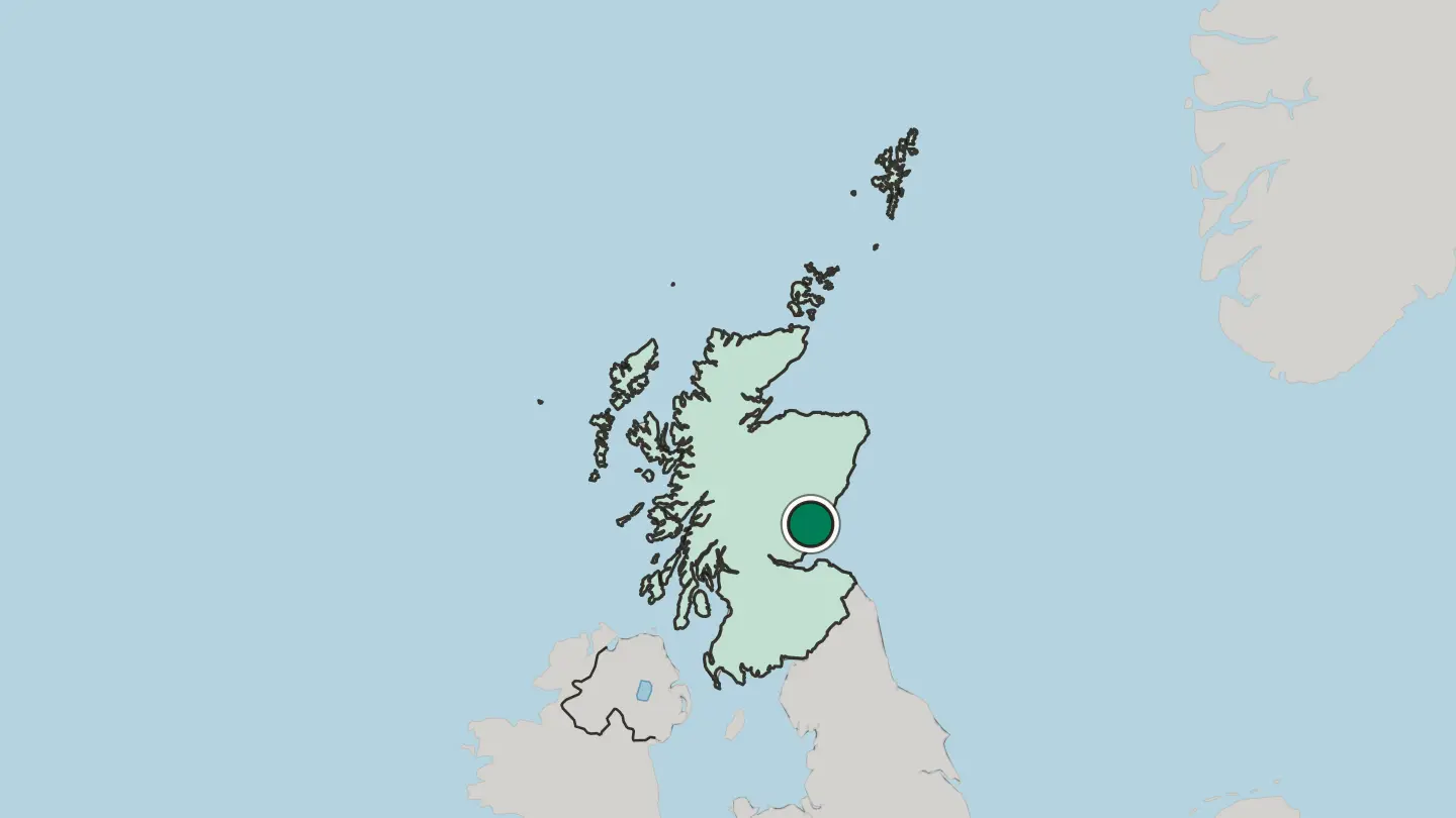 Map of Dundee in United Kingdom
