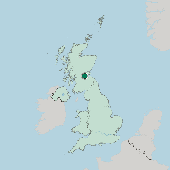 Map showing Dunfermline — In United Kingdom