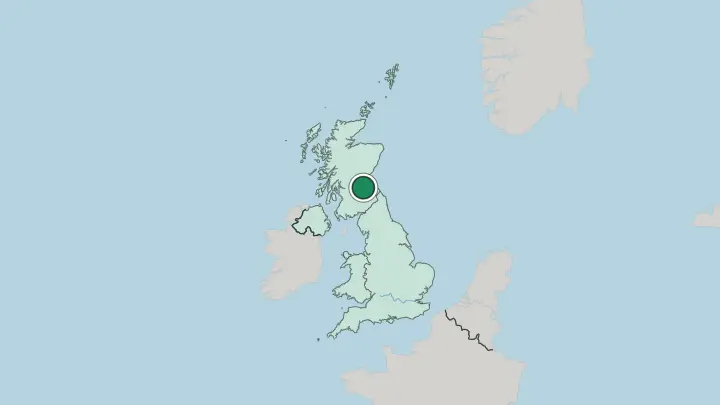 Map of Edinburgh in United Kingdom