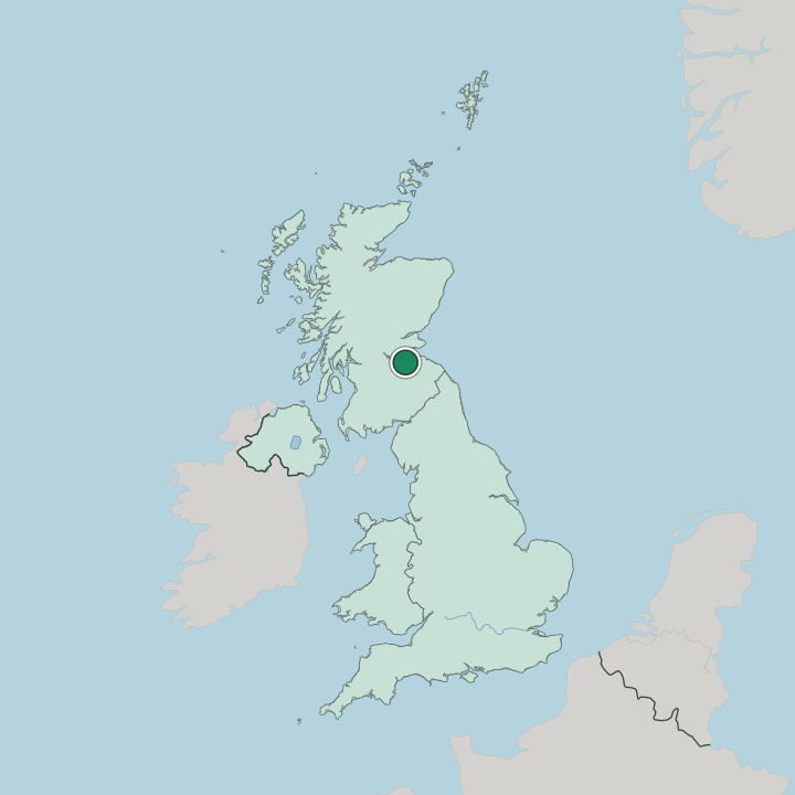 Map showing Edinburgh — In United Kingdom