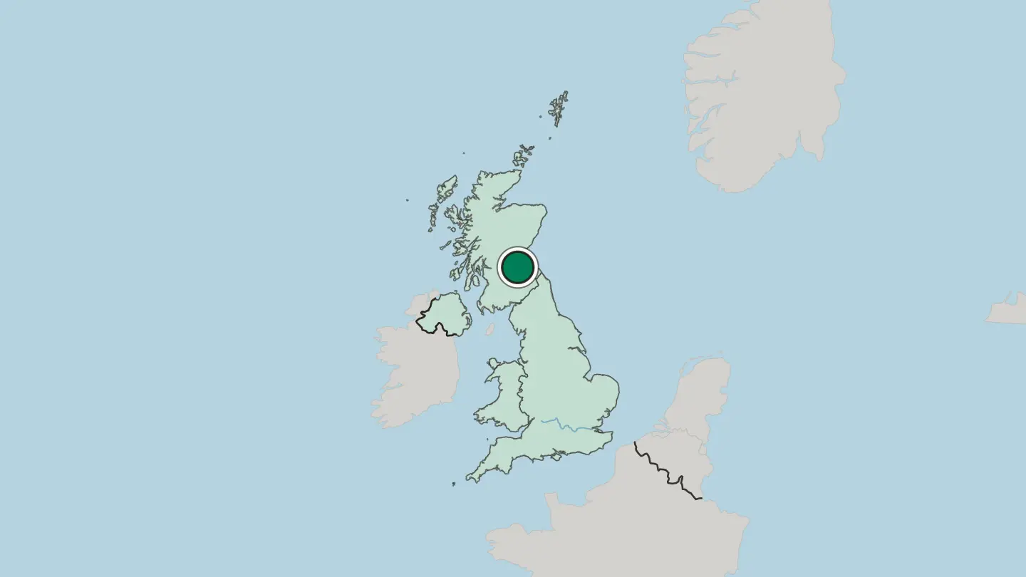 Map of Edinburgh in United Kingdom
