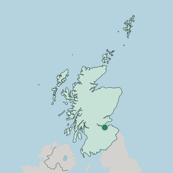 Map showing Edinburgh — In Scotland