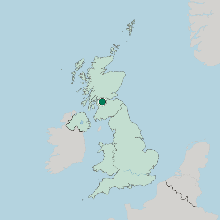 Map showing Glasgow — In United Kingdom