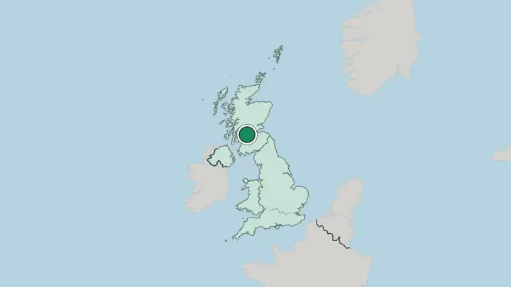 Map of Glasgow in United Kingdom