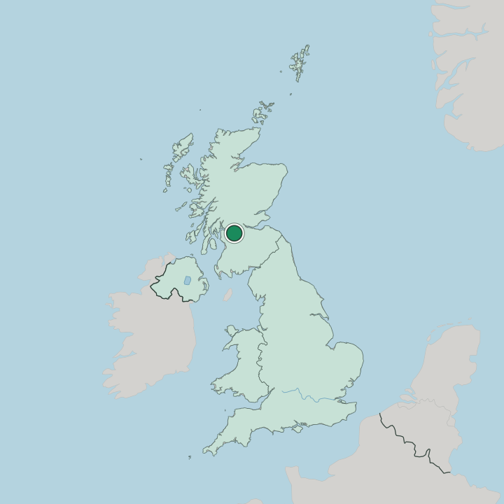 Map showing Glasgow — In United Kingdom