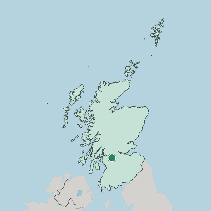 Map showing Glasgow — In Scotland
