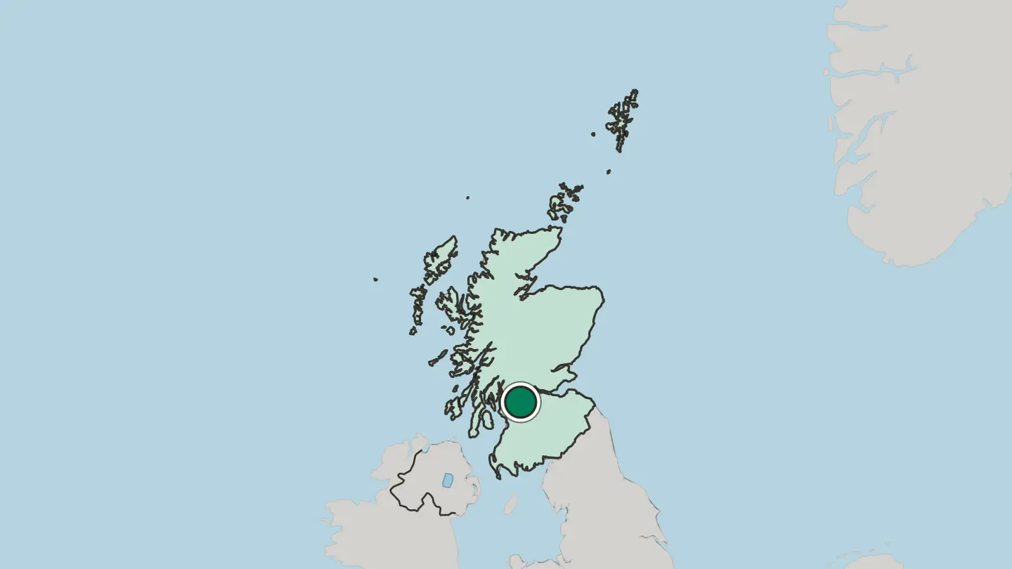Map of Glasgow in United Kingdom