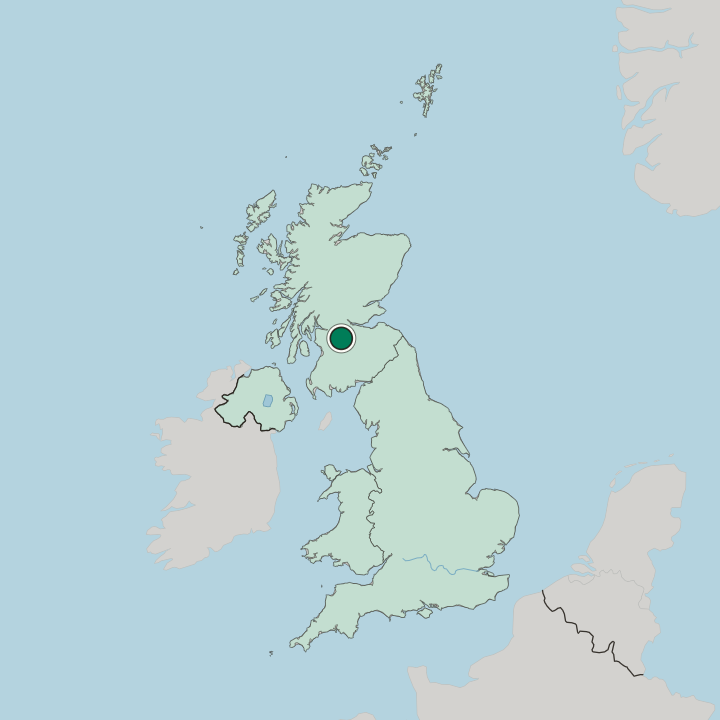 Map showing Hamilton — In United Kingdom