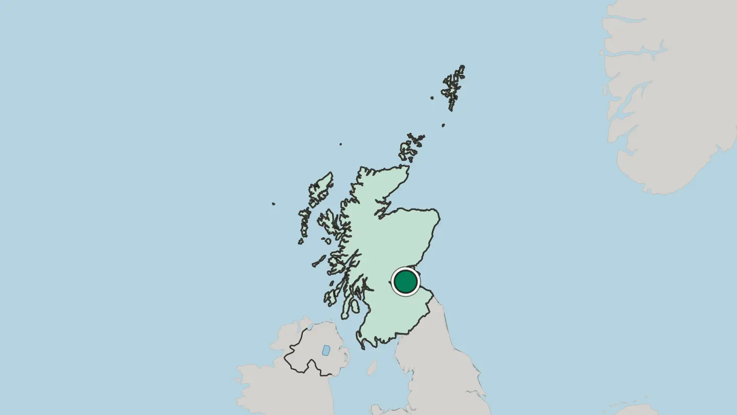 Map of Kirkcaldy in United Kingdom
