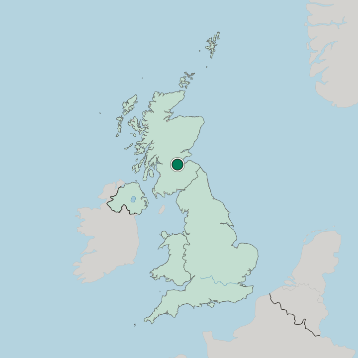 Map showing Livingston — In United Kingdom
