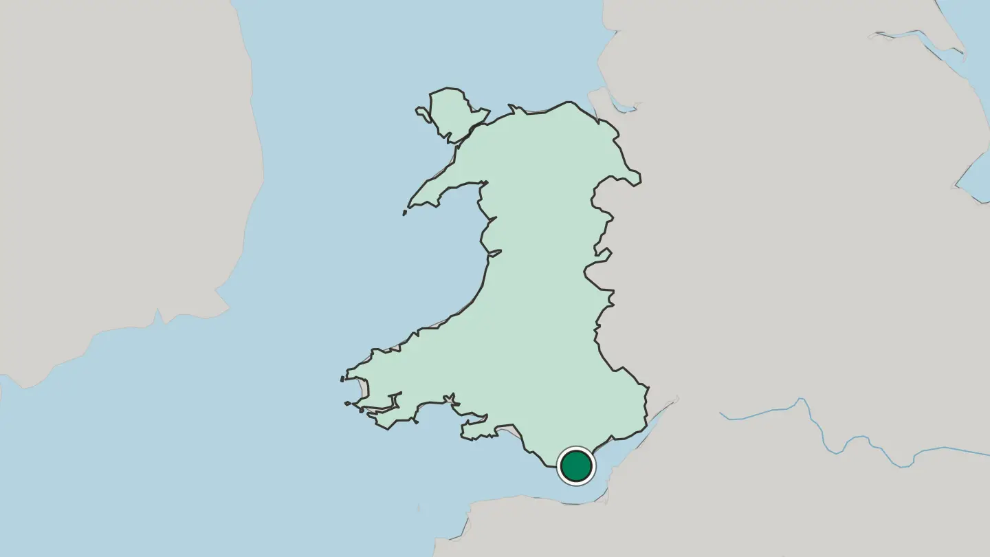 Map of Barry in United Kingdom
