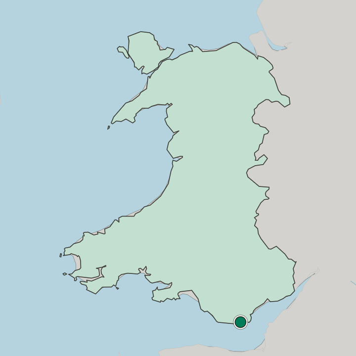 Map showing The Knap — In Wales