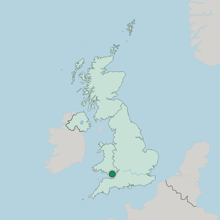 Map showing Cardiff — In United Kingdom