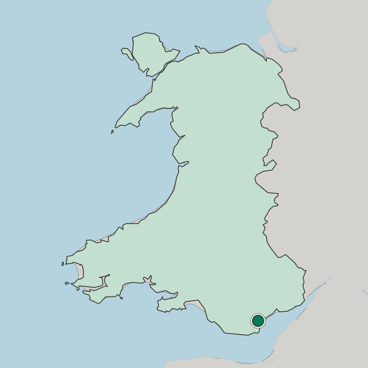 Map showing Llandaff — In Wales