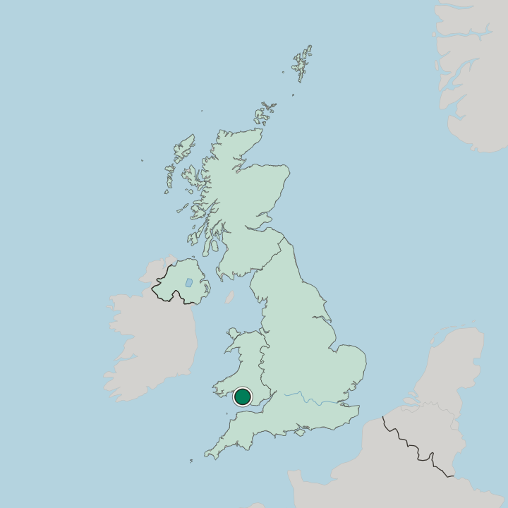 Map showing Swansea — In United Kingdom