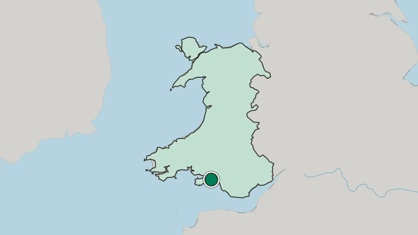 Map of Swansea in United Kingdom