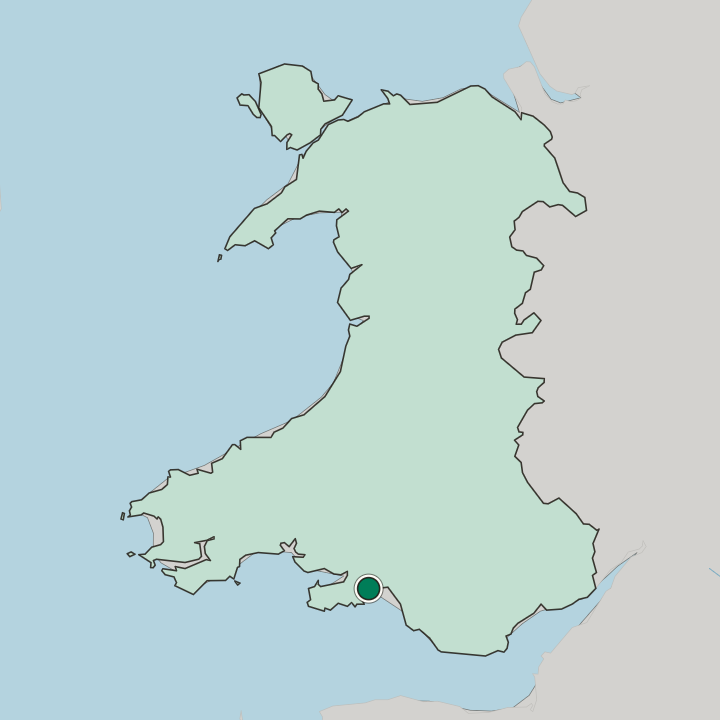 Map showing Swansea — In Wales