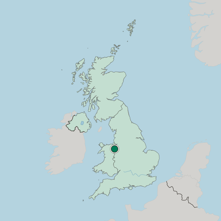 Map showing Rhosddu — In United Kingdom