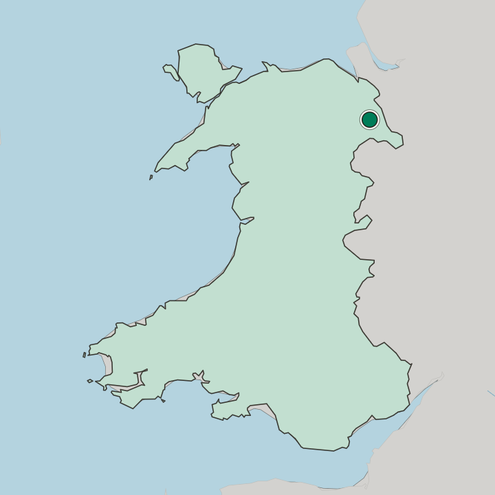 Map showing Rhosddu — In Wales