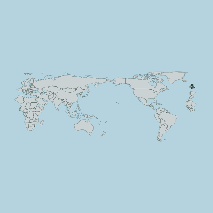 Map showing United Kingdom — Worldwide