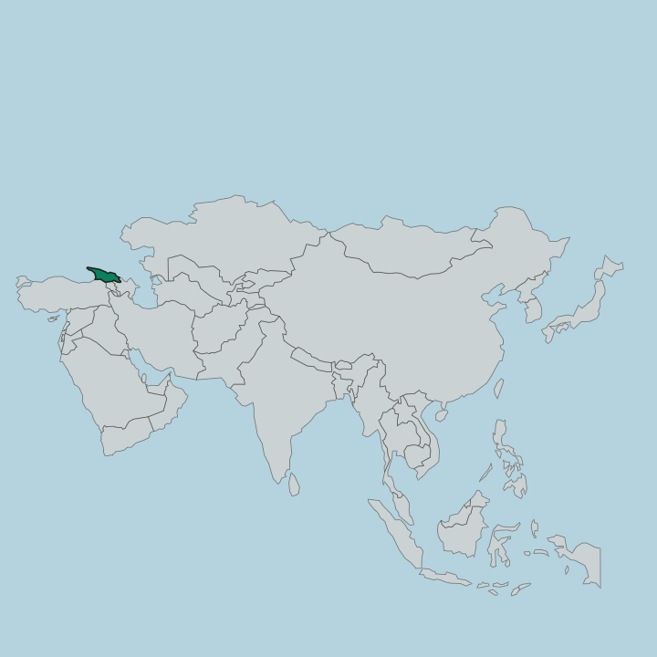 Map showing Georgia — In Asia
