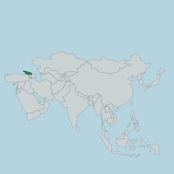 Map showing Georgia — In Asia