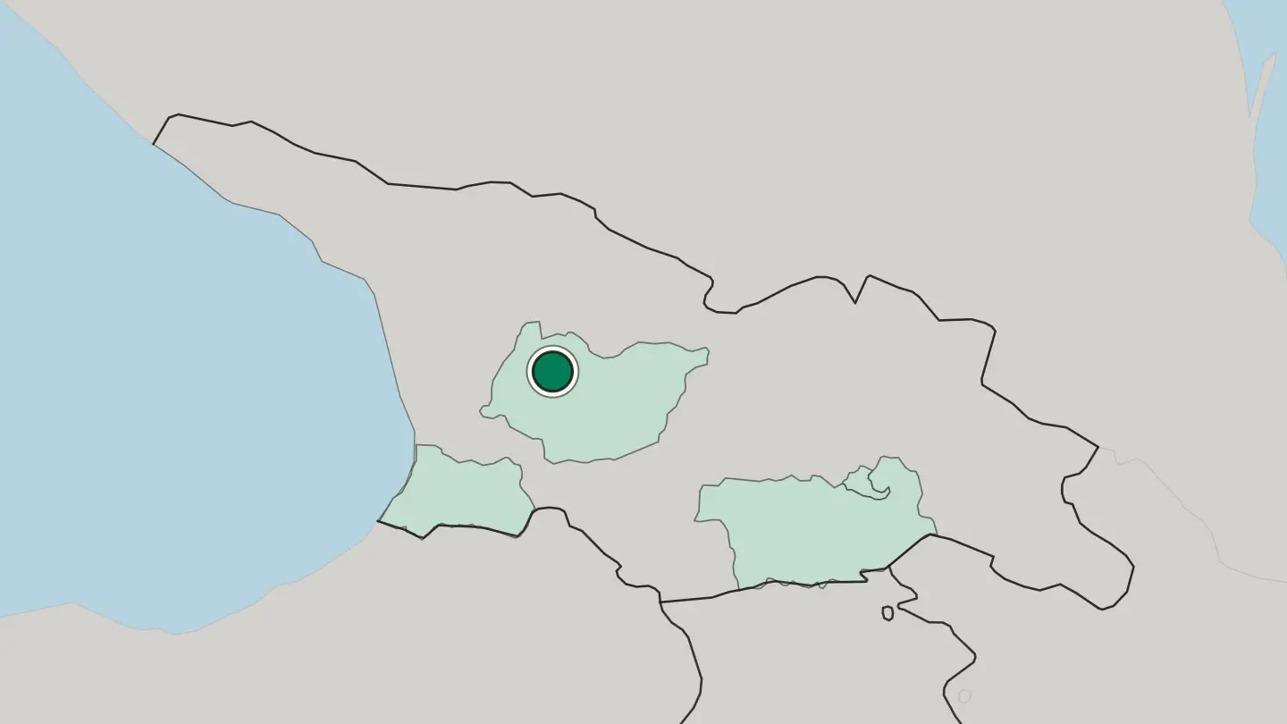 Map of Kutaisi in Georgia