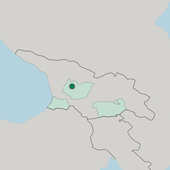 Map showing Kutaisi — In Georgia