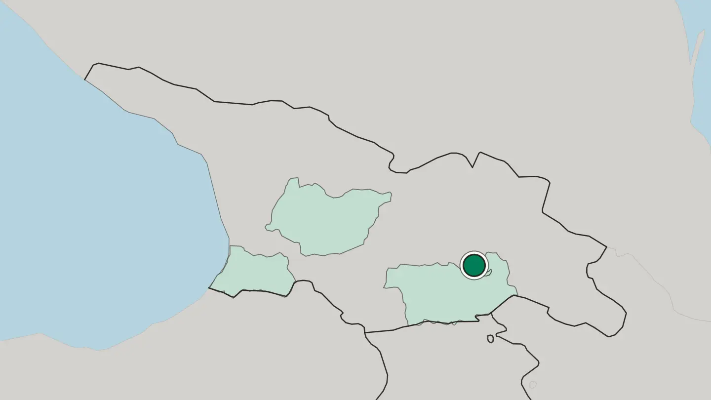 Map of Tbilisi in Georgia