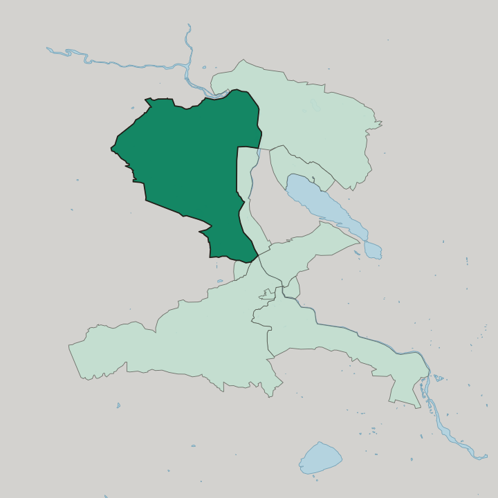 Map showing Saburtalo District — In Tbilisi