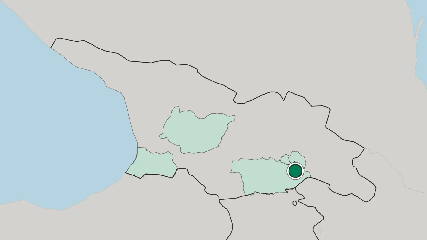 Map of Rustavi in Georgia