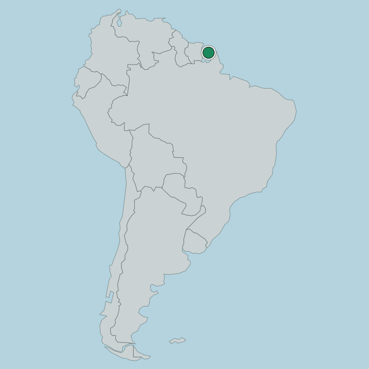 Map showing French Guiana — In South America