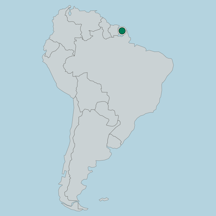 Map showing French Guiana — In South America
