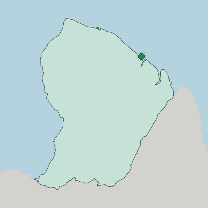 Map showing Cayenne — In Guyane