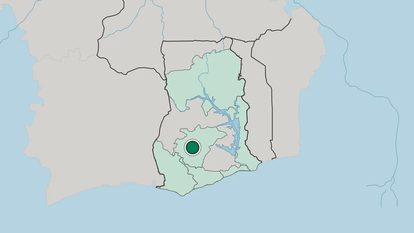 Map of Kumasi in Ghana