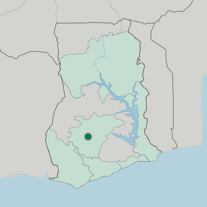 Map showing Kumasi — In Ghana