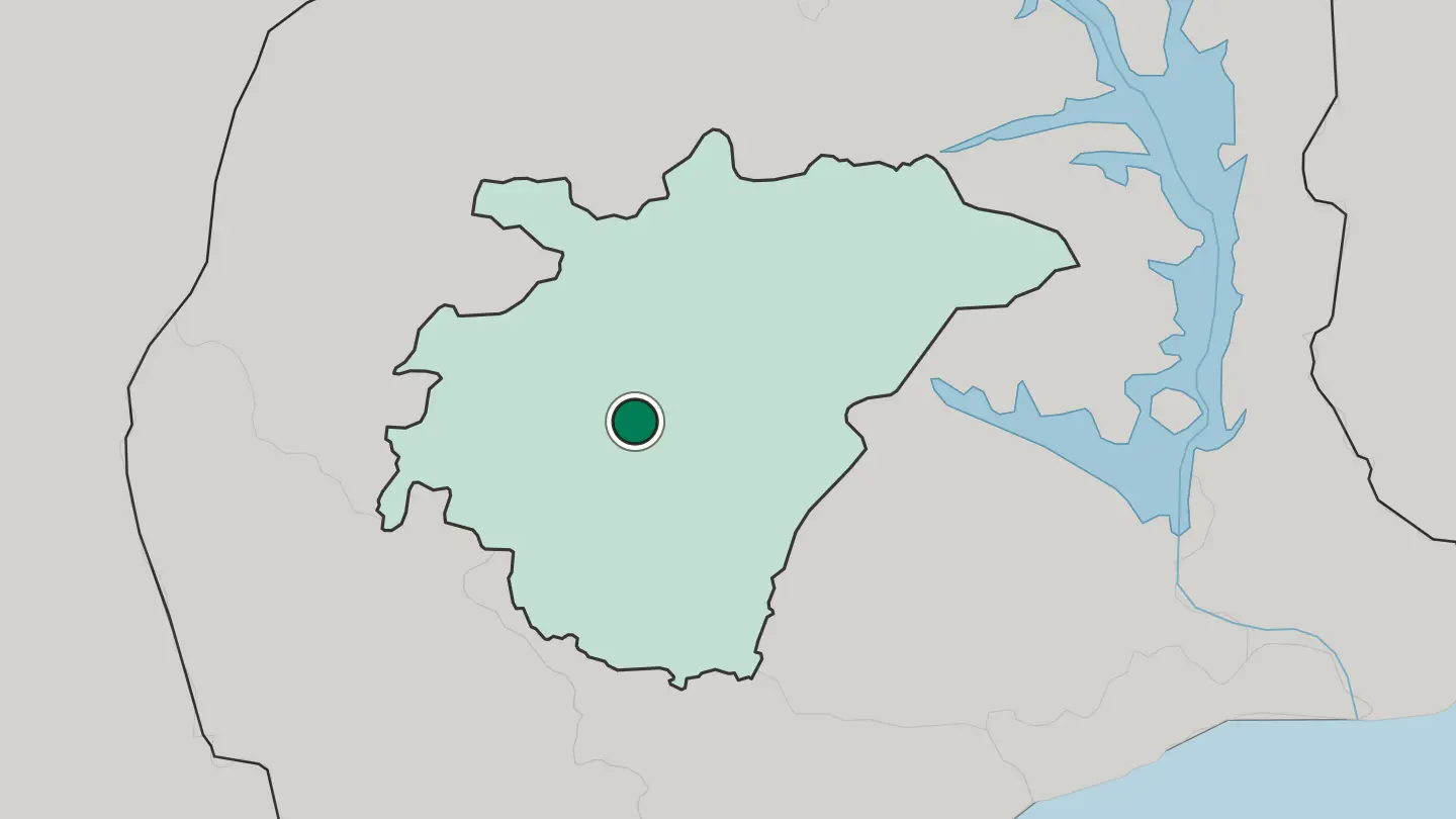 Map of Kumasi in Ghana