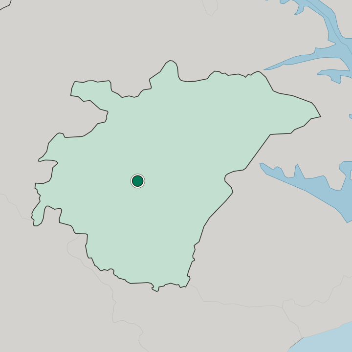 Map showing Kumasi — In Ashanti Region