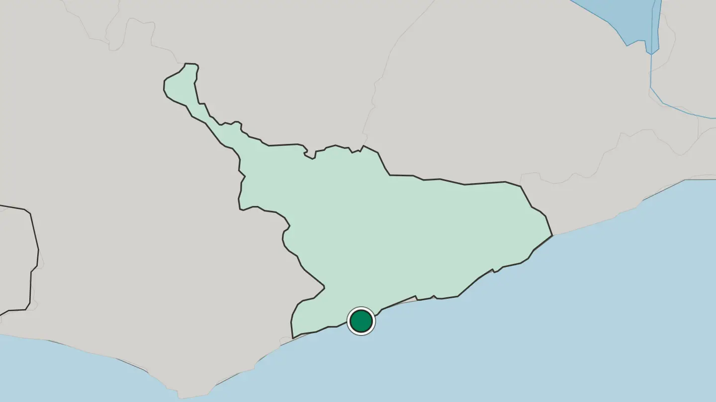 Map of Cape Coast in Ghana